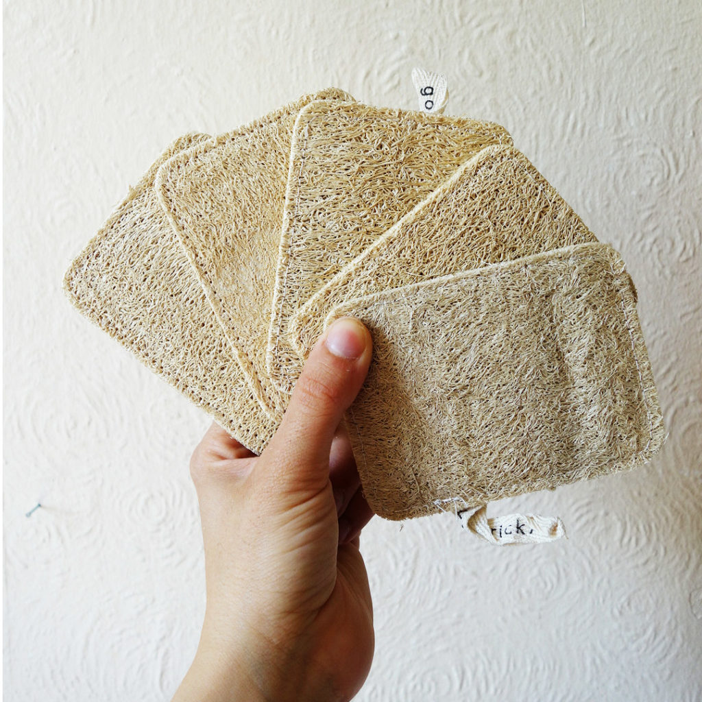 Eco household items - loofah dishwashing sponge